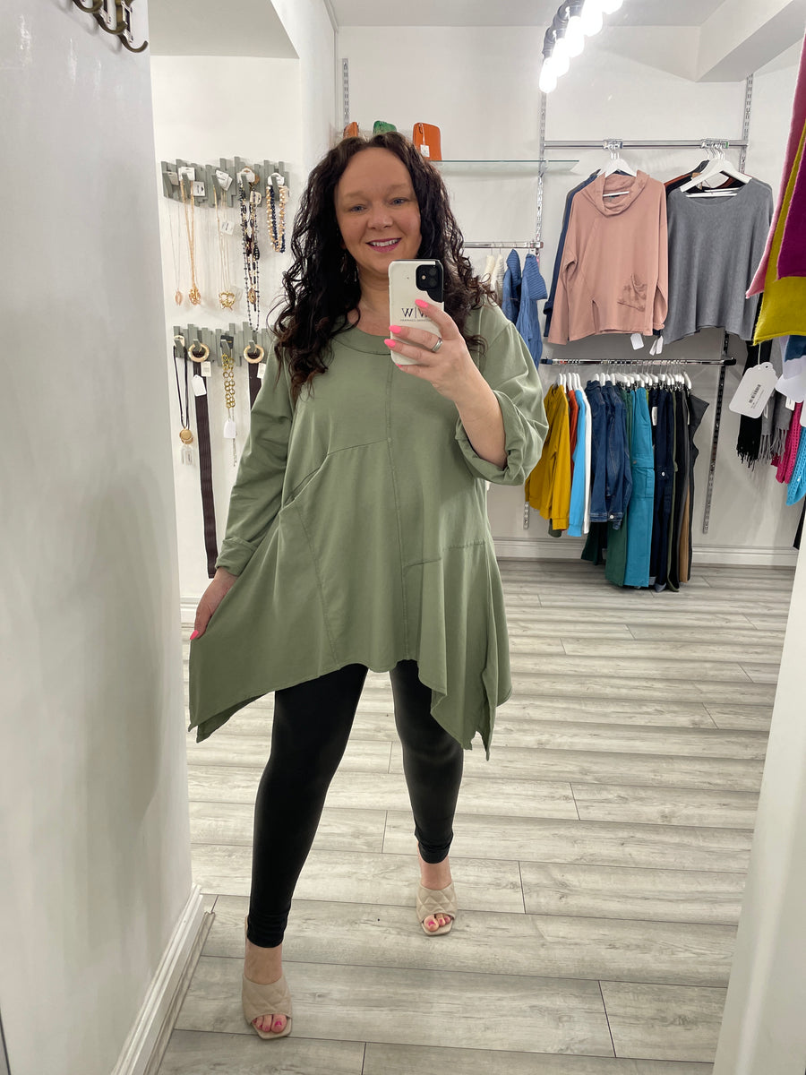 Esme Dip Side Khaki White Wall Clothing Company