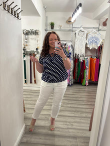 Polka Bardot- Navy