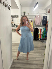  Morgan Midi Dress- Light Denim