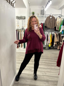  Phoenix Sequin Top- Wine Red