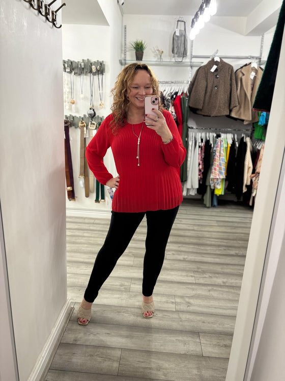 Demi Necklace Top- Red