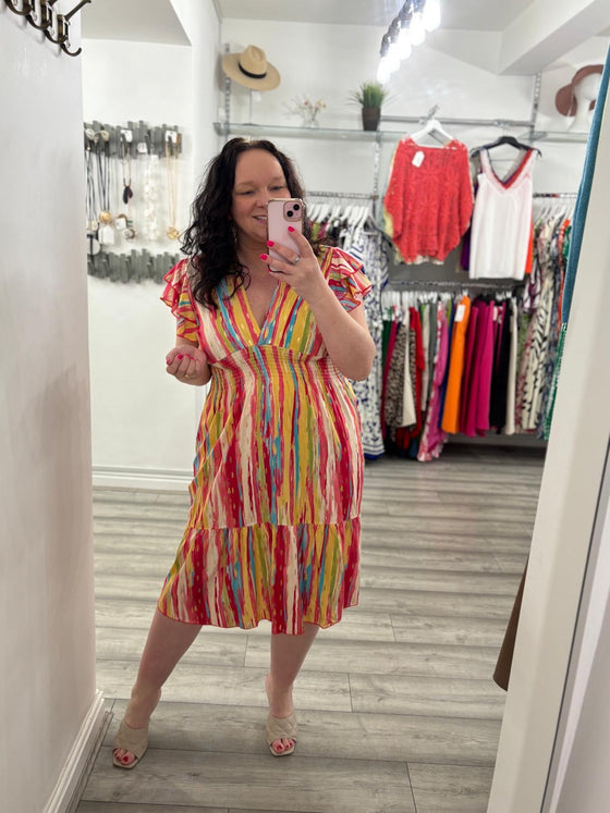 Margot Midi Dress- Pink