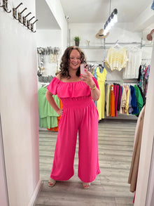  Lola Bardot Jumpsuit - Coral