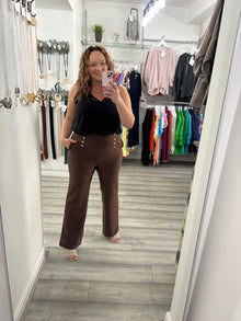  Boot Cut Treggings- Chocolate