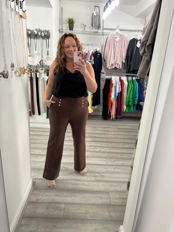 Boot Cut Treggings- Chocolate