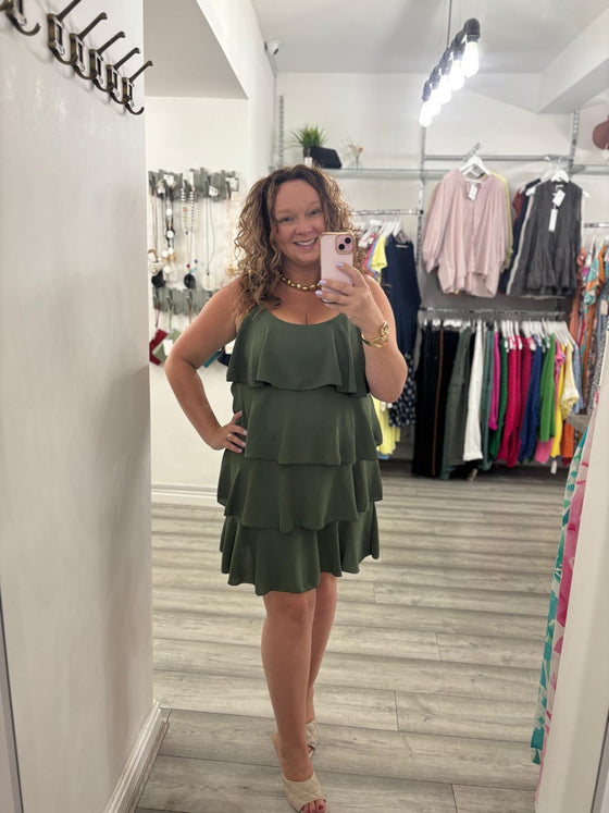 Marilyn Midi Dress- Khaki