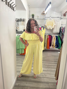  Lola Bardot Jumpsuit - Lemon