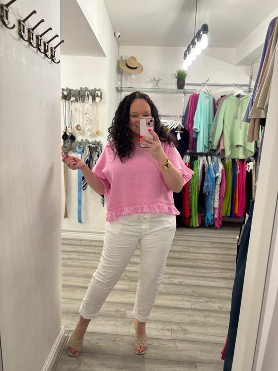 Delta Frill Top- Pink