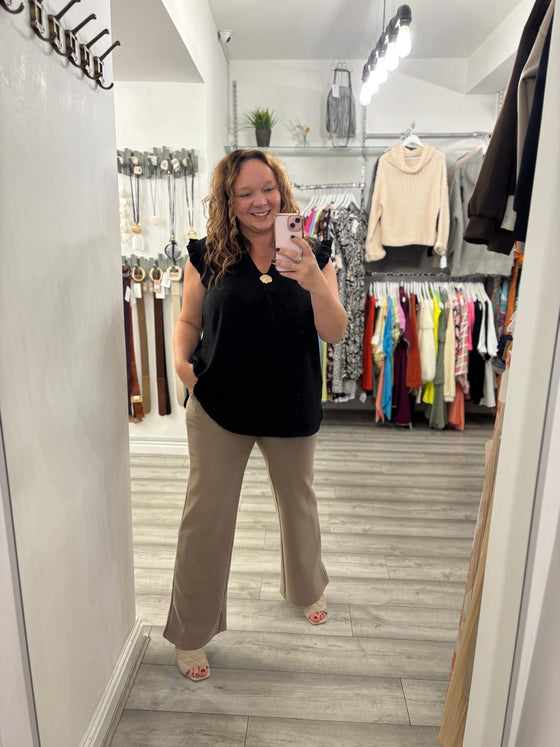 Boot Cut Treggings- Beige