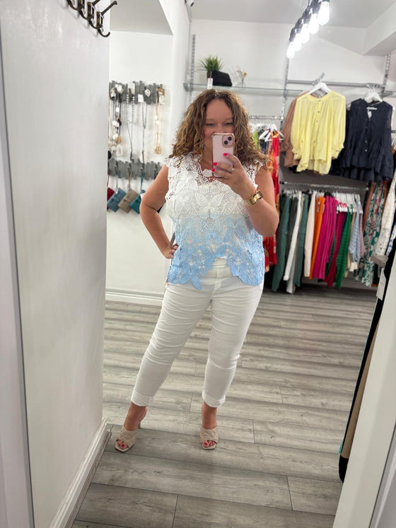 Butterfly Top- Sky Blue