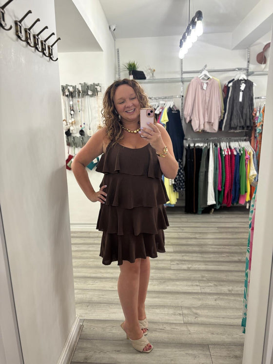 Marilyn Midi Dress- Chocolate