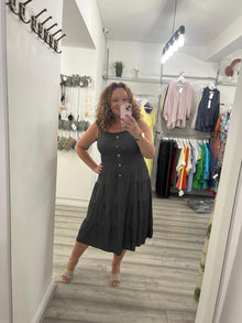  Morgan Midi Dress- Charcoal