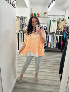  Tulip Overlay Top - Apricot