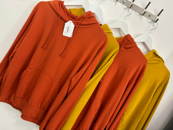 Bailey Cotton Hoodie - Rust - SALE ITEM NO RETURN