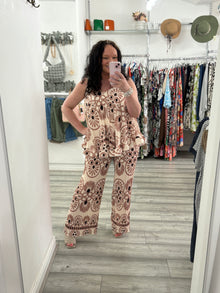  Havana Trouser Set- Beige/Print- sale item - no return