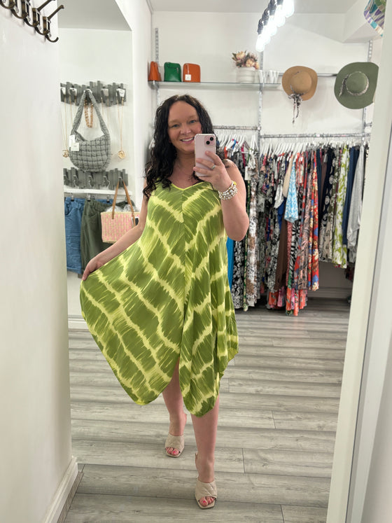 Aztec Dress - Lime