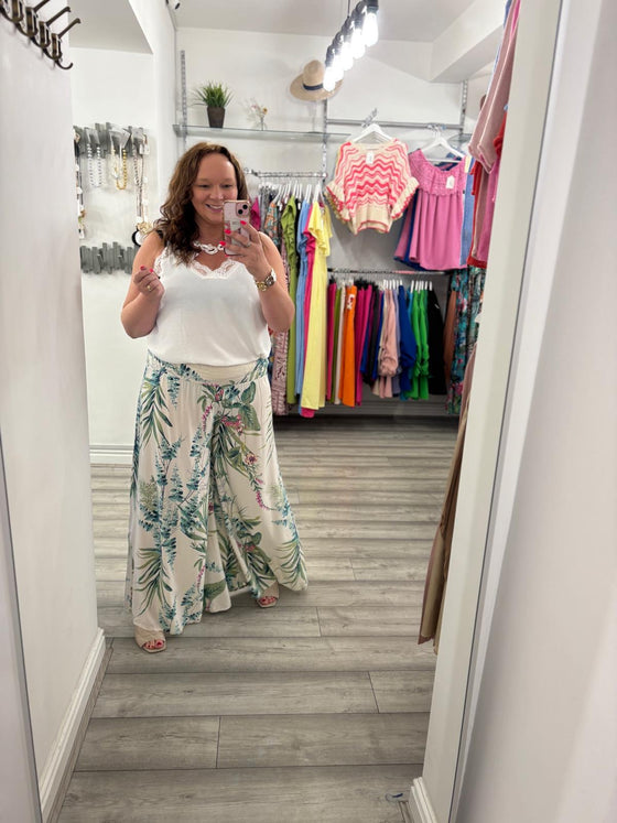 Daffney Palazzo Pants- Cream