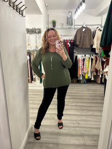  Demi Necklace Top- Khaki