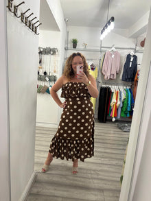  Vivian Polka Dress- Chocolate