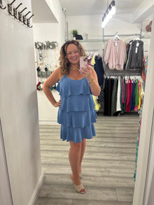  Marilyn Midi Dress- Denim Blue