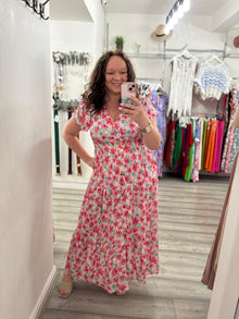  Petal Maxi Dress- Pink