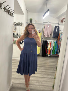  Morgan Midi Dress- Dark Denim