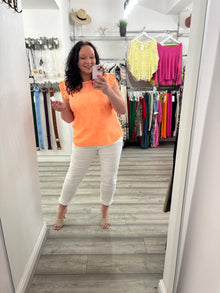  Button Back Top- Orange