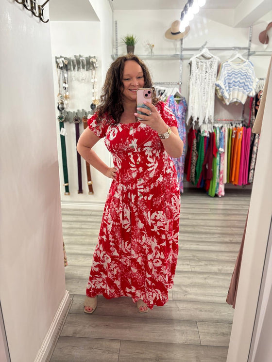 Shelton Maxi Dress- Red