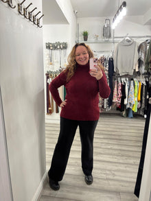  Clea Knitted Jumper- Wine Red