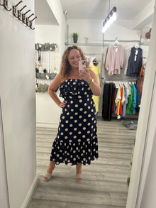  Vivian Polka Dress- Navy